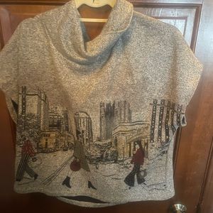 Gray turtleneck sweater